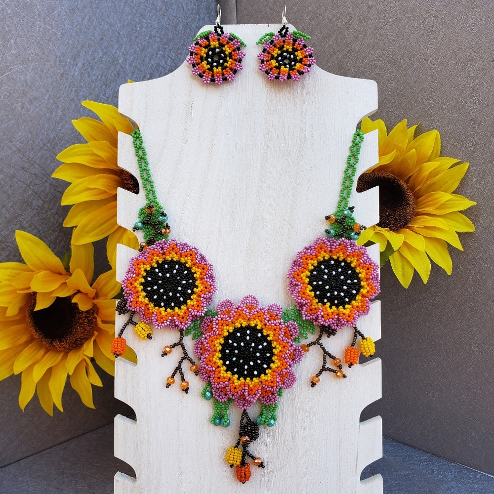 Mexican Handcrafted Maxi Necklace and earrings set